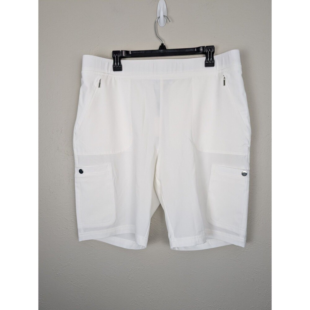 Women's White Cargo Knit Shorts